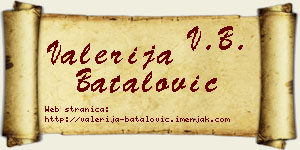 Valerija Batalović vizit kartica